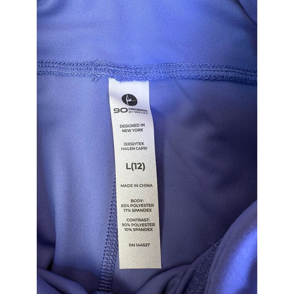 90 Degree by Reflex Girls Capri Leggings 2 Pack L 12 Black Purple NWT - Picture 4 of 8